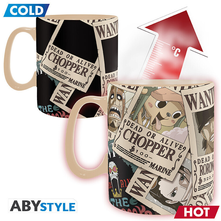 One Piece Mug Heat Change 460 ml Wanted - ABYMUGA444 