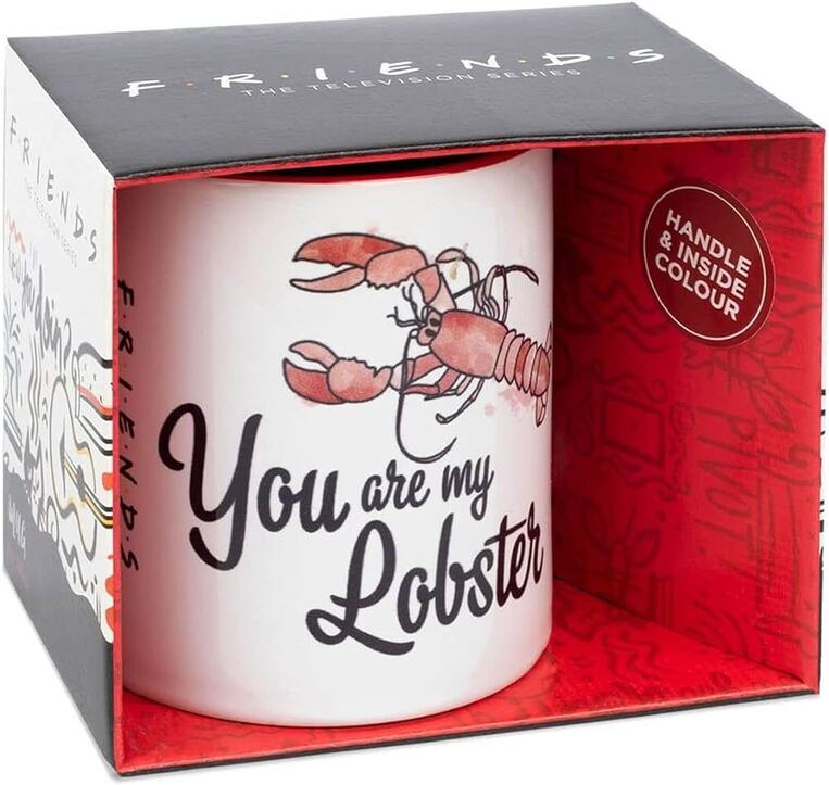 Friends you're my Lobster, Mug heart handle, ceramic, 330ml - MG26396