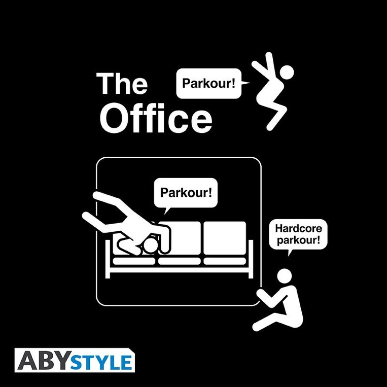 The Office Unisex Black Tshirt Parkour - ABYTEX831- M