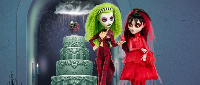 Monster High Skullector Beetlejuice And Lydia Collectible Dolls, Beetlejuice Beetlejuice 2-Pack - HYV96