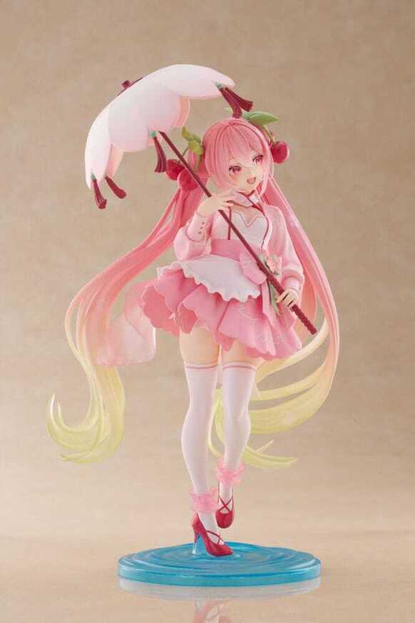 Hatsune Miku AMP PVC Statue Newley Written Sakura Miku Sakura Dress Ver. 21 cm - TAITO452013700