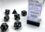 Chessex 7 Dice-Opaque Black/White Set - CHX25408 