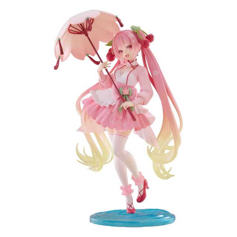 Hatsune Miku AMP PVC Statue Newley Written Sakura Miku Sakura Dress Ver. 21 cm - TAITO452013700