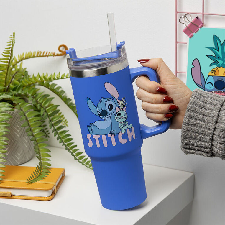 Disney Stitch Blue 900ml Insulated Cup and Straw - PP14794LS