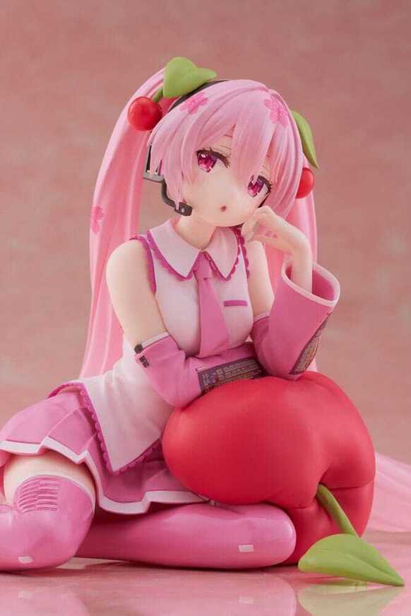 Hatsune Miku PVC Statue Desktop Cute Figure Sakura Miku Cherry Cushion Ver. 13 cm - TAPR451874500