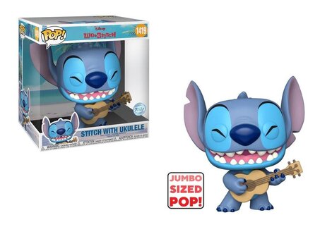 Funko POP! Disney: Lilo & Stitch - Stitch with Ukulele #1419 Jumbosized (Exclusive) Figure