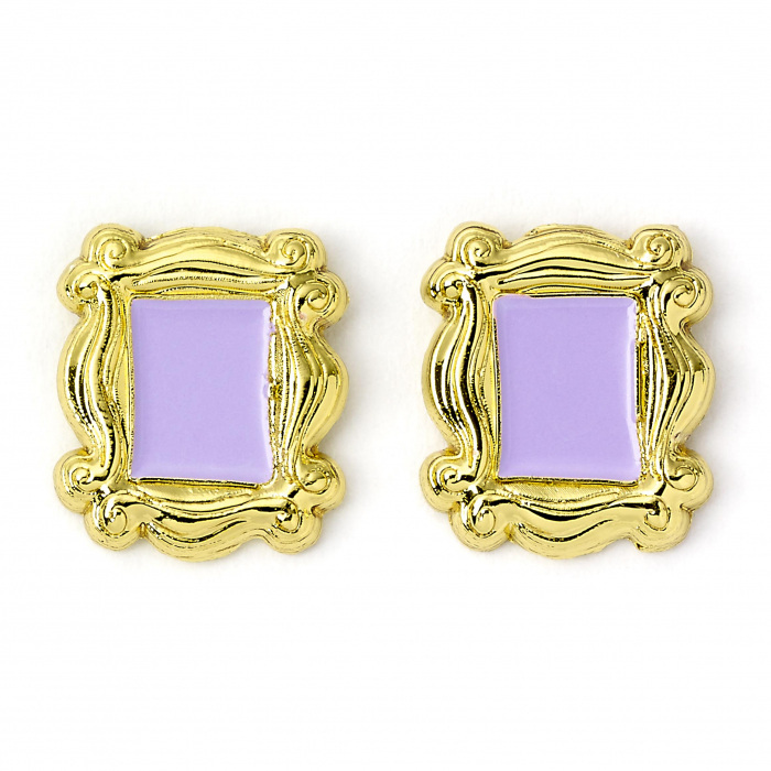 Friends Set of 3 Silver Plated Earring Studs; Frame, Coffee Cup, & Friends Logo - EFTE0014