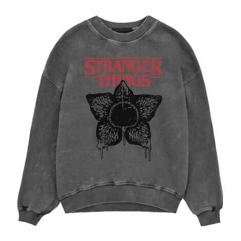Stranger Things – Horror Silhouette (Acid Wash Sweatshirt) - STR03452CNC
