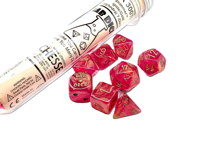 Shimmer Ignis/Gold Lab Polyhedral 7-Die Set - CSX30076