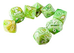 Marble Sour Green/White Lab Polyhedral 7-Die Set - CSX30077