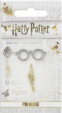 Harry Potter Badge Lightning Bolt & Glasses gold plated - EHPPB0176