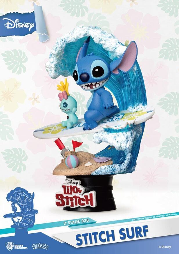 Disney Lilo & Stitch Summer Series D-Stage PVC Diorama Stitch Surf 15 cm - BKDDS-030