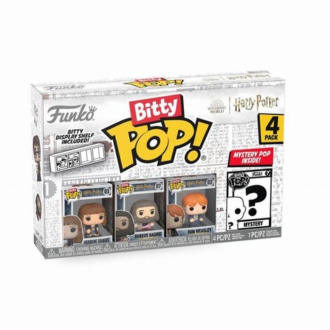 Funko Bitty POP! Harry Potter - Hermione Granger, Rubeus Hagrid, Ron Weasley & Chase Mystery 4-Pack Figures