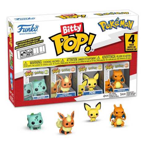 Funko Bitty POP! Pokemon - Bulbasaur, Flareon, Pichu & Chase Mystery 4-Pack Figures