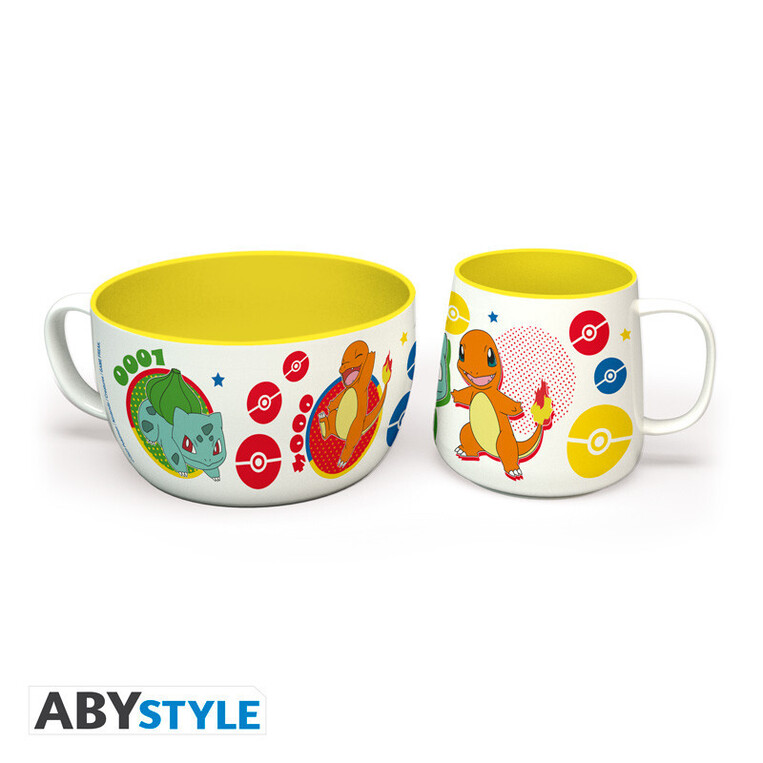 Pokemon Breakfast Set Mug + Bowl Pikachu & Kanto Starters - ABYTAB120