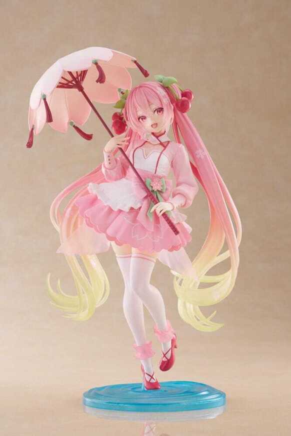 Hatsune Miku AMP PVC Statue Newley Written Sakura Miku Sakura Dress Ver. 21 cm - TAITO452013700