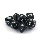 Chessex 7 Dice-Opaque Black/White Set - CHX25408 