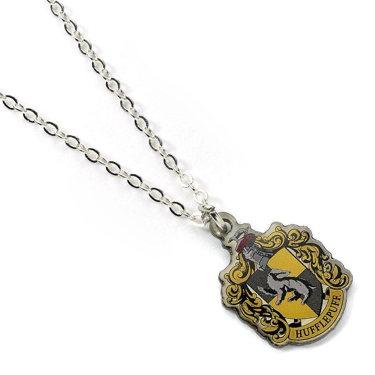 Harry Potter Hufflepuff Crest Slider Necklace (silver plated) - EWNX0024