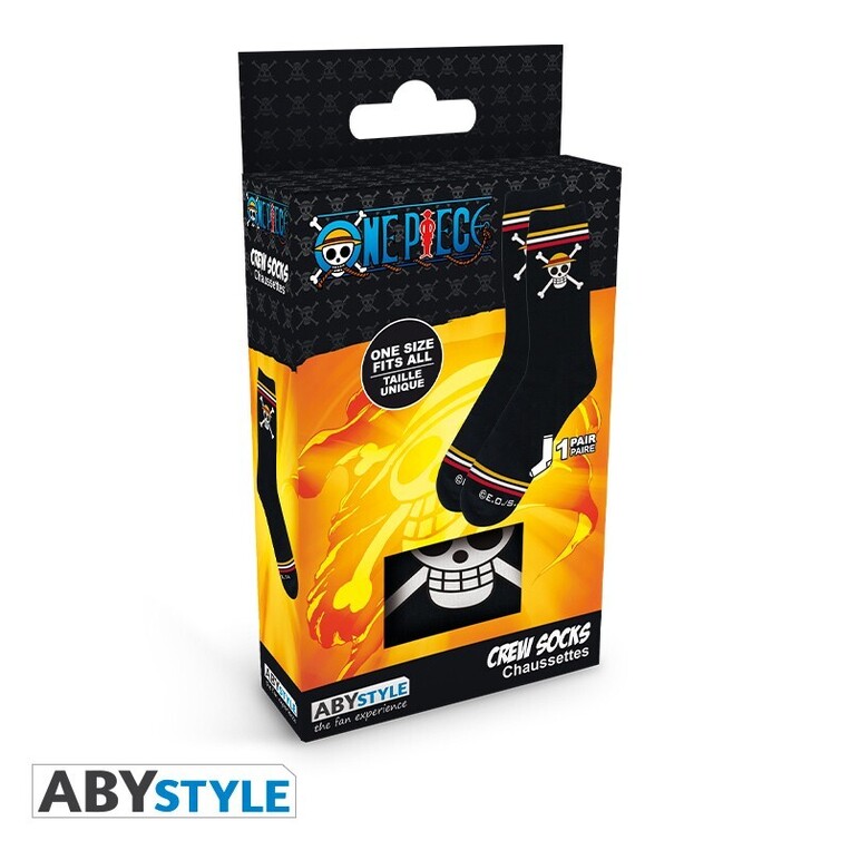 One Piece Socks Black Skull - ABYSOC006- One Size