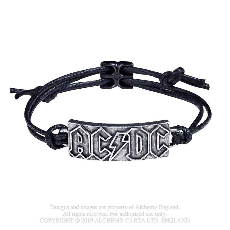 AC/DC Wrist Strap: Lightning Logo (Metal) - HRWL452