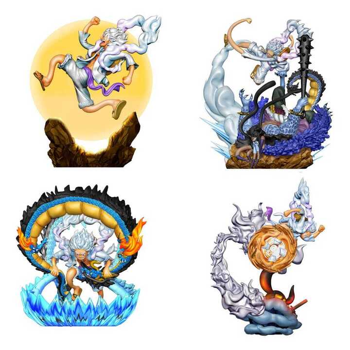 One Piece Petitrama PVC Mini Statue Logbox Re Birth Gear Fifth Special Set 4-Pack Mini Figures 9 cm (Random Packaged Blind Pack) - MEHO518103-1