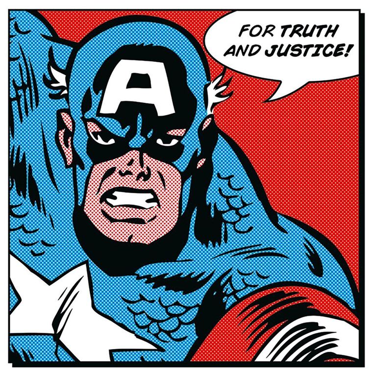 Marvel Captain America (For Truth and Justice) Canvas 40 x 40cm - DC95087