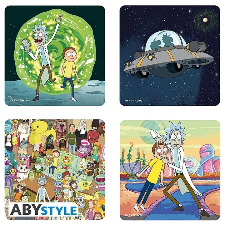 Rick And Morty - Set 4 Coasters "Generic" - ABYCOS009