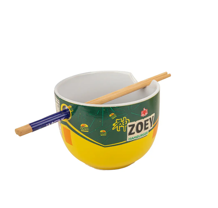 Kpop Demon Hunters Ramen Bowl with Chopsticks Zoey Hamburger - CR4422