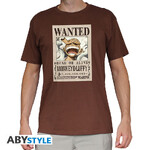 One Piece T-shirt Men Chocolate Wanted Luffy - ABYTEX847- M