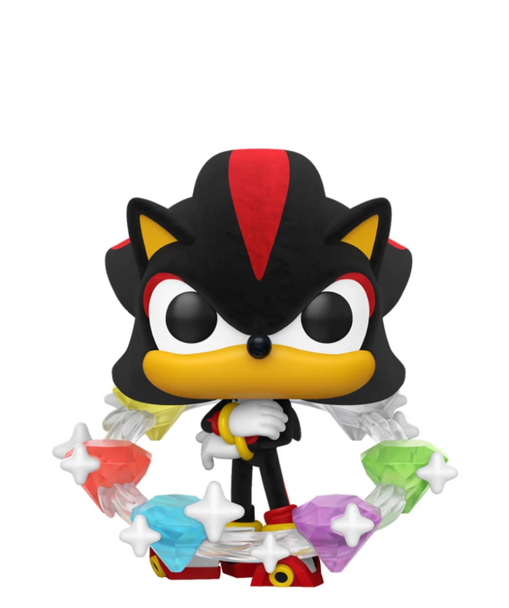 Funko Pop! Games: Sonic -Shadow with Emeralds (Flocked) (Special Edition) #1300 Vinyl Figure