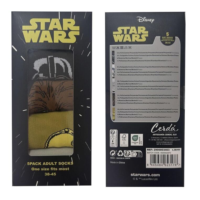 Star Wars Adult Pack 5 Socks - CRD2900003403