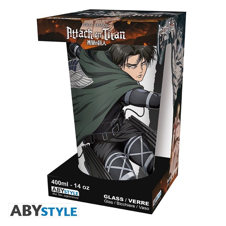 Attack On Titan Large Glass 400ml Levi S4 - ABYVER209
