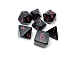 Chessex 7 Dice Polyhedral Opaque Black/Pink - CSX25448