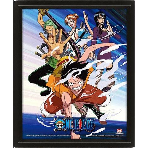One Piece Straw Hat Pirates Assault - 3D Lenticular PVC Framed Poster - EPPL71374