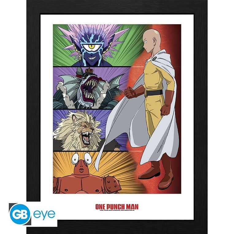 One Punch Man Wooden Framed Print "Ranking Of Villains" (30x40) - GBYDCO124 