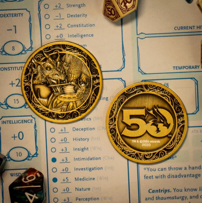 Dungeons & Dragons 50th Anniversary Antique Gold Coin - HAS-DUN65