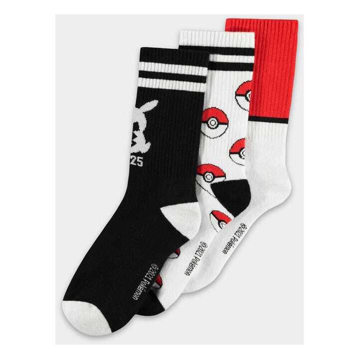 Pokemon Socks 3-Pack Pikachu Pokeball - SS850374POK