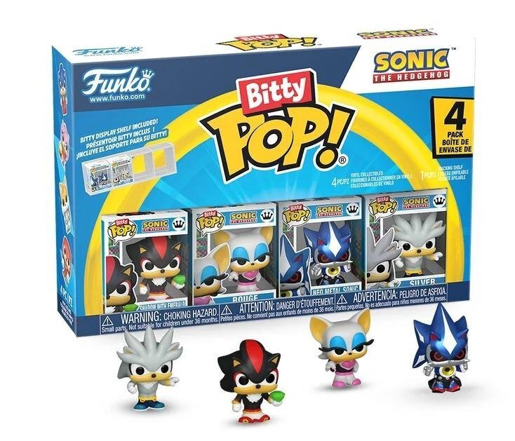 Funko Bitty POP! Sonic the Hedgehog - Shadow with Emerald, Rouge, Neo Metal Sonic & Chase Mystery 4-Pack Figures