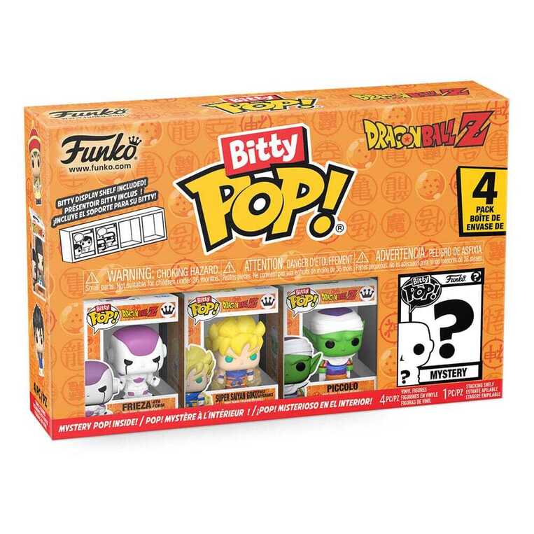 Funko Bitty POP! Dragon Ball - Frieza, Super Saiyan Son Goku, Piccolo & Chase Mystery 4-Pack Figures
