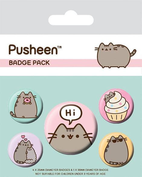 Pusheen Pin-Back Buttons 5-Pack Pusheen Says Hi - BP80624