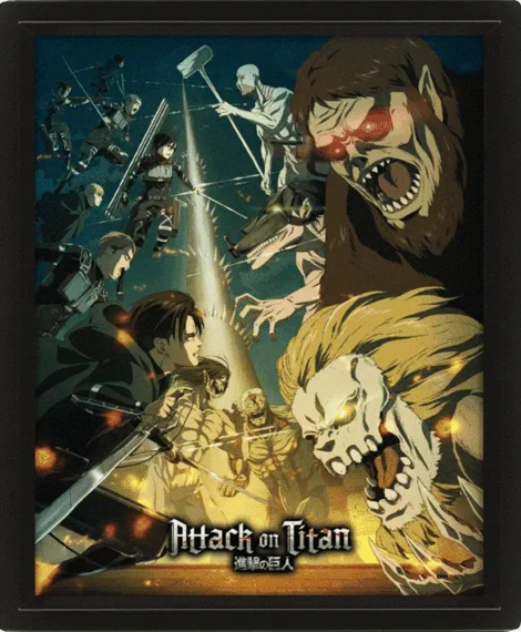 Attack On Titan S4 (Special Ops Squad Vs Titans) 3D Lenticular Poster (Framed) 26 x 4cm - EPPL71529