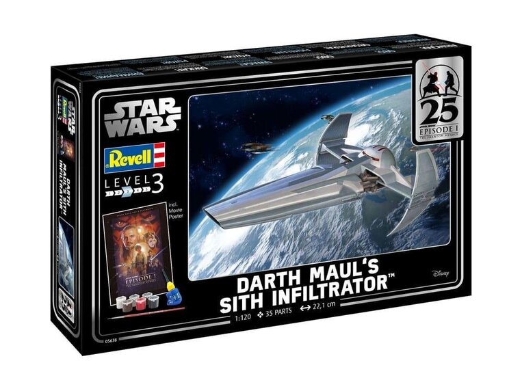 Star Wars Episode 1 - Darth Maul's Sith Infiltrator 1/120 Model Kit - REVE05638