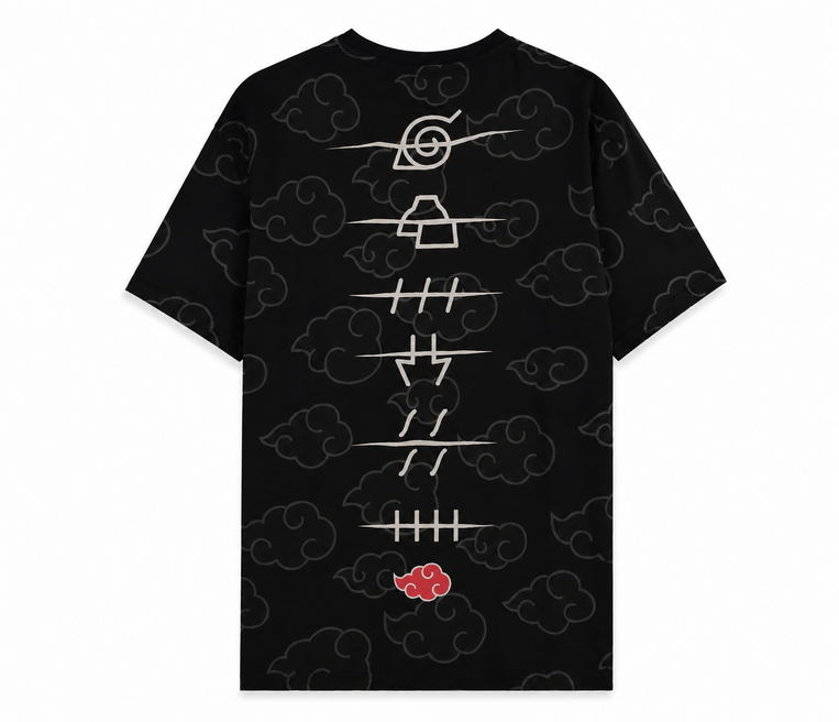 Naruto Shippuden Akatsuki All Over Short Sleeved T-shirt - TS845876NRS- S