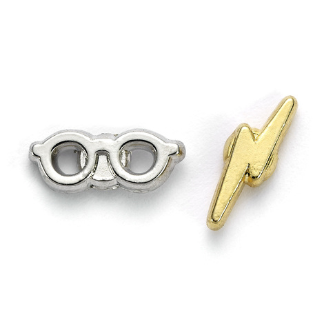Harry Potter Lightning Bolt & Glasses Stud Earrings (Silver Plated ) - EWE0176