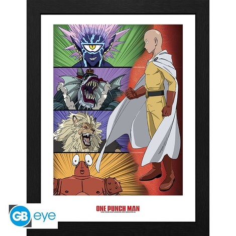 One Punch Man Wooden Framed Print "Ranking Of Villains" (30x40) - GBYDCO124 