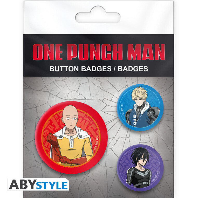 One Punch Man Badge Pack Saitama, Genos & Sonic - ABYACC603 
