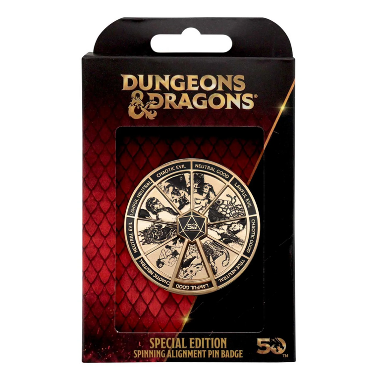 Dungeons & Dragons: 50th Anniversary - Limited Edition Pin Badge - Alignment Spinner Antique Gold - HAS-DUN54