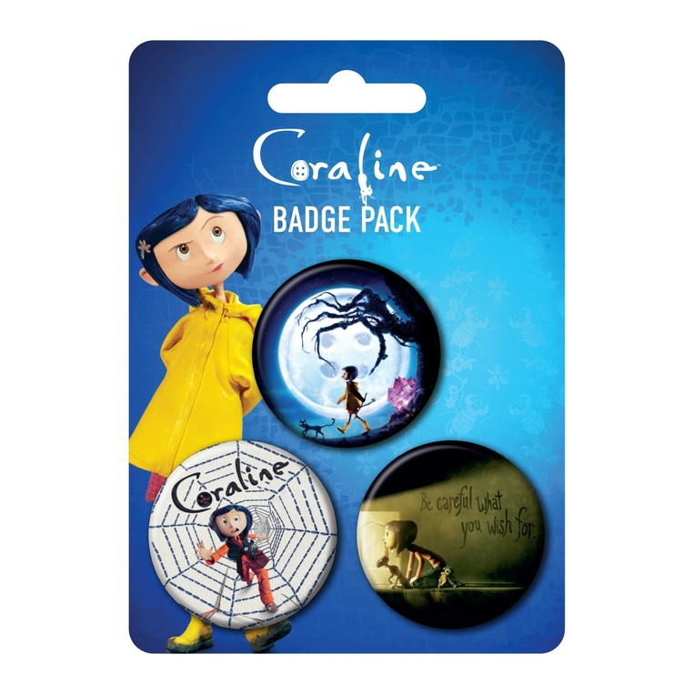 Coraline Large Pin-Back Buttons 3-Pack Key Art - LBP2512332
