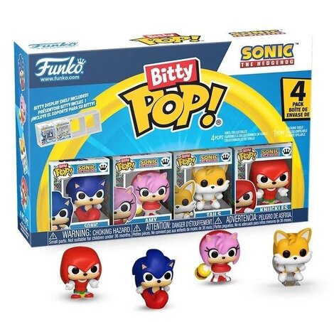 Funko Bitty POP! Sonic the Hedgehog - Amy, Sonic, Tails &  4-Pack Figures
