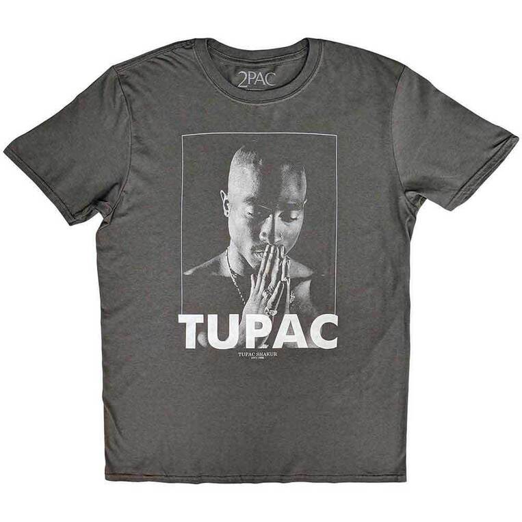 Tupac Unisex T-Shirt: praying (charcoal grey) - 2PACTS01MC